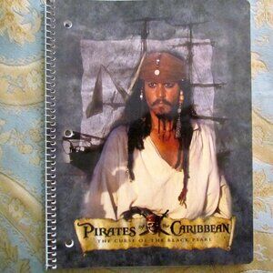 JACK SPARROW - PIRATES of the CARIBBEAN SPIRAL NOTEBOOK, NWOT, EXCELLENT UNUSED